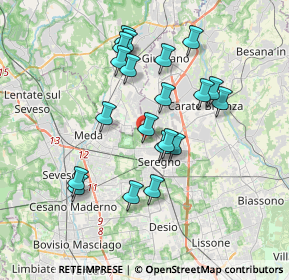 Mappa Via Orcelletto, 20831 Seregno MB, Italia (3.313)