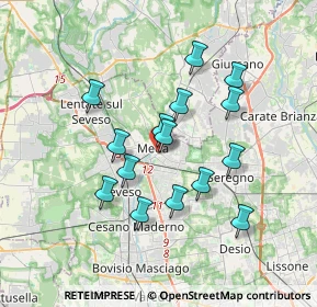 Mappa Via del Cimitero, 20821 Meda MB, Italia (3.09467)