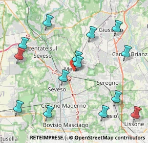 Mappa Via del Cimitero, 20821 Meda MB, Italia (4.81357)