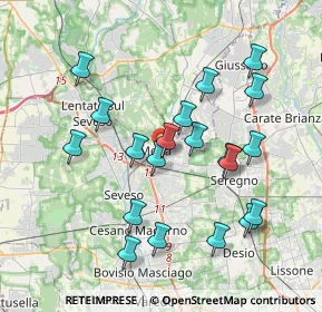 Mappa Via del Cimitero, 20821 Meda MB, Italia (3.703)