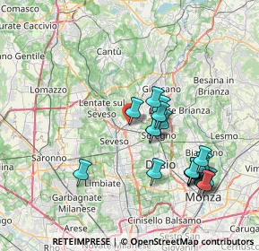 Mappa Via del Cimitero, 20821 Meda MB, Italia (7.57316)