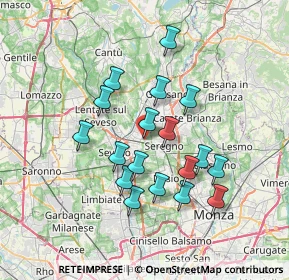 Mappa SEREGNO - Frazione Ceredo - Via Cadore, 20831 Seregno MB, Italia (6.21778)