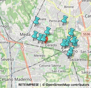 Mappa SEREGNO - Frazione Ceredo - Via Cadore, 20831 Seregno MB, Italia (1.62286)