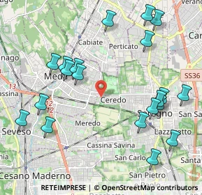 Mappa SEREGNO - Frazione Ceredo - Via Cadore, 20831 Seregno MB, Italia (2.398)