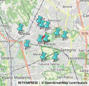 Mappa SEREGNO - Frazione Ceredo - Via Cadore, 20831 Seregno MB, Italia (1.35)