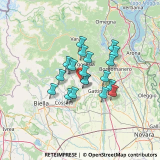 Mappa Via per Crevacuore, 13868 Sostegno BI, Italia (9.863)