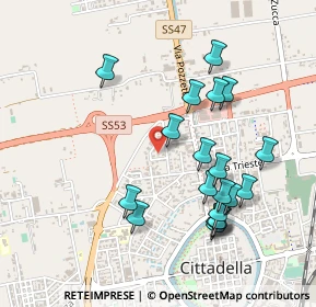 Mappa Via Tofana di Rozes, 35013 Cittadella PD, Italia (0.488)