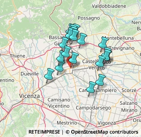Mappa Via Tofana di Rozes, 35013 Cittadella PD, Italia (10.9305)