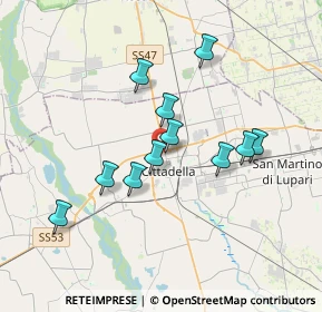 Mappa Via Tofana di Rozes, 35013 Cittadella PD, Italia (3.07636)