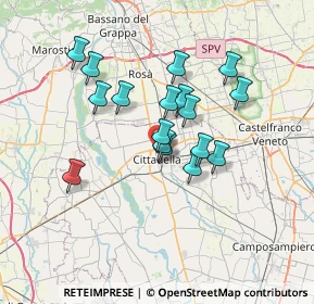 Mappa Via Montello, 35013 Cittadella PD, Italia (5.60118)