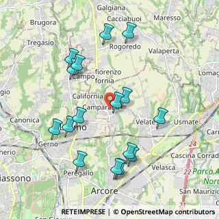Mappa Via dei Cacciatori, 20857 Camparada MB, Italia (2.05688)