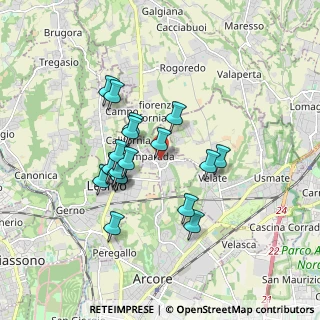 Mappa Via dei Cacciatori, 20857 Camparada MB, Italia (1.482)