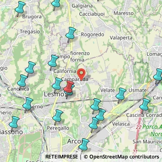Mappa Via dei Cacciatori, 20857 Camparada MB, Italia (2.9265)