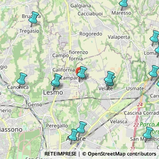 Mappa Via dei Cacciatori, 20857 Camparada MB, Italia (3.068)