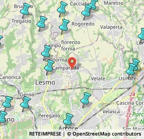 Mappa 20857 Camparada MB, Italia (3.264)