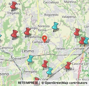 Mappa 20857 Camparada MB, Italia (2.9725)