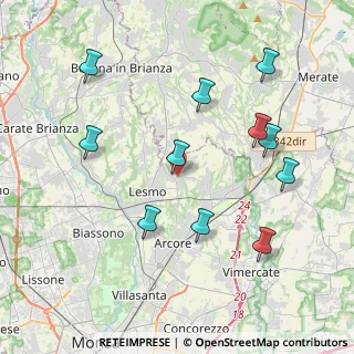 Mappa Via dei Cacciatori, 20857 Camparada MB, Italia (4.19909)