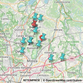 Mappa Via dei Cacciatori, 20857 Camparada MB, Italia (6.73714)