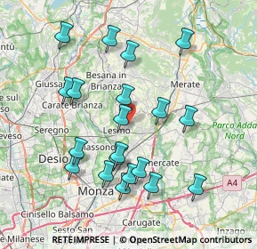 Mappa 20857 Camparada MB, Italia (7.562)