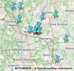 Mappa Via Veronese, 20831 Seregno MB, Italia (3.48846)