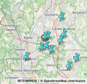 Mappa Via Nino Bixio, 20831 Seregno MB, Italia (3.23636)