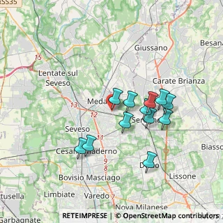 Mappa Via Silvio Pellico, 20821 Meda MB, Italia (3.10333)