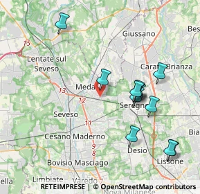 Mappa Via Silvio Pellico, 20821 Meda MB, Italia (3.91333)