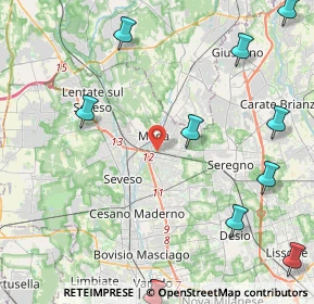 Mappa Via del Vignee, 20821 Meda MB, Italia (6.07545)