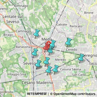 Mappa Via del Vignee, 20821 Meda MB, Italia (1.64833)