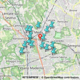 Mappa Via del Vignee, 20821 Meda MB, Italia (1.44267)