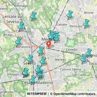 Mappa Via del Vignee, 20821 Meda MB, Italia (2.4345)