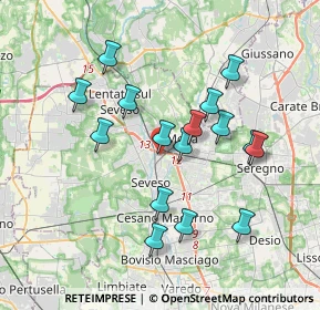 Mappa Via Pietro Mascagni, 20821 Meda MB, Italia (3.39938)