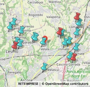 Mappa Via Giuseppe Verdi, 20865 Usmate Velate MB, Italia (2.2255)