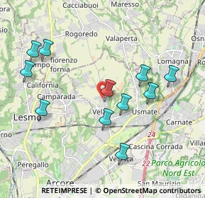 Mappa Via Giuseppe Verdi, 20865 Usmate Velate MB, Italia (1.98182)