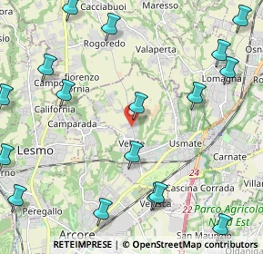 Mappa Via Giuseppe Verdi, 20865 Usmate Velate MB, Italia (2.96778)