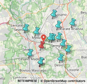 Mappa Via Pietro Maroncelli, 20821 Meda MB, Italia (3.37933)