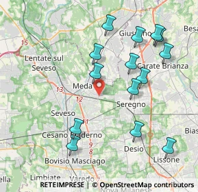 Mappa Via Pietro Maroncelli, 20821 Meda MB, Italia (4.22143)