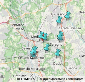 Mappa Via Pietro Maroncelli, 20821 Meda MB, Italia (3.00727)