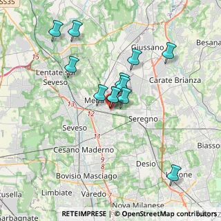 Mappa Via Pietro Maroncelli, 20821 Meda MB, Italia (3.18917)