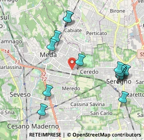 Mappa Via Pietro Maroncelli, 20821 Meda MB, Italia (2.306)