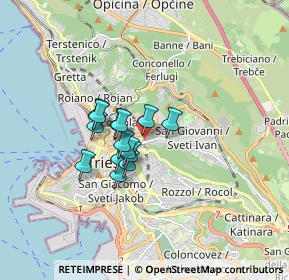 Mappa Via Pietro Kandler, 34126 Trieste TS, Italia (1.08571)