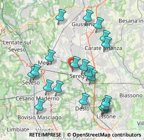 Mappa Via Cardinale Minoretti, 20831 Seregno MB, Italia (4.0435)