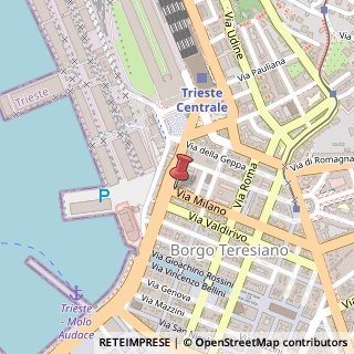 Mappa Via Milano,  1, 34132 Trieste, Trieste (Friuli-Venezia Giulia)