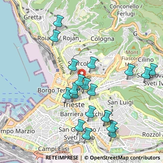 Mappa Via del Coroneo, 34133 Trieste TS, Italia (1.053)