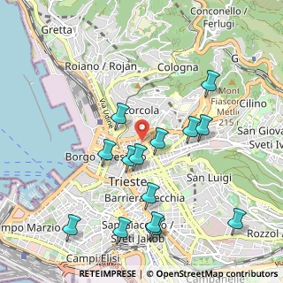 Mappa Via del Coroneo, 34133 Trieste TS, Italia (1.05071)