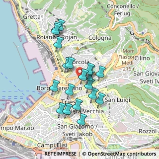 Mappa Via del Coroneo, 34133 Trieste TS, Italia (0.7585)