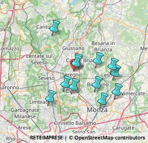 Mappa Via Luigi Settembrini, 20831 Seregno MB, Italia (6.205)