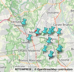 Mappa Via Ciro Menotti, 20821 Meda MB, Italia (3.58385)