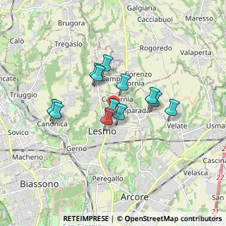 Mappa Via Donatori del Sangue, 20855 Lesmo MB, Italia (1.315)