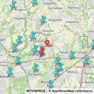 Mappa Viale Grigna, 20857 Camparada MB, Italia (2.8905)